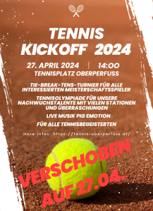 Kickoff Event für die Tennissaison 2024 am 27.04.2024 ab 14 Uhr